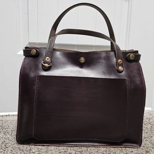 Grommets Leathercraft Burgundy Chromexcel Solvang Tote (custom size)